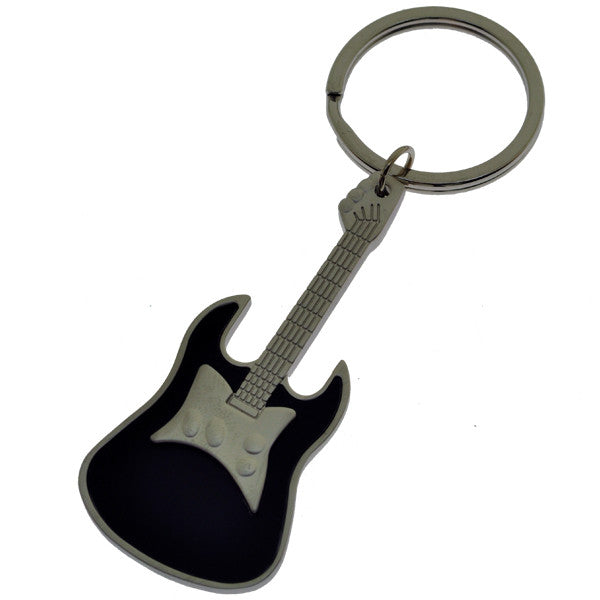 Metal Guitar Keychain - Black