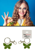 Green Enameled Butterfly With Silver Tone Accents Key Chain KEKC4276