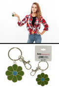 Green and Blue flower keychain KEKC4279