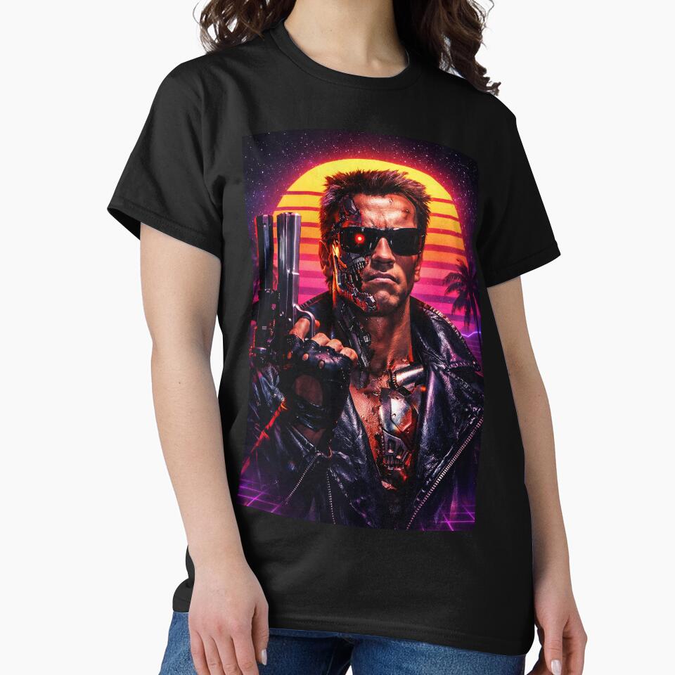 Retro 80s Terminator Arnie by keytee Unisex T-shirt, Sweatshirt, Hoodie, Long Sleeve Tee